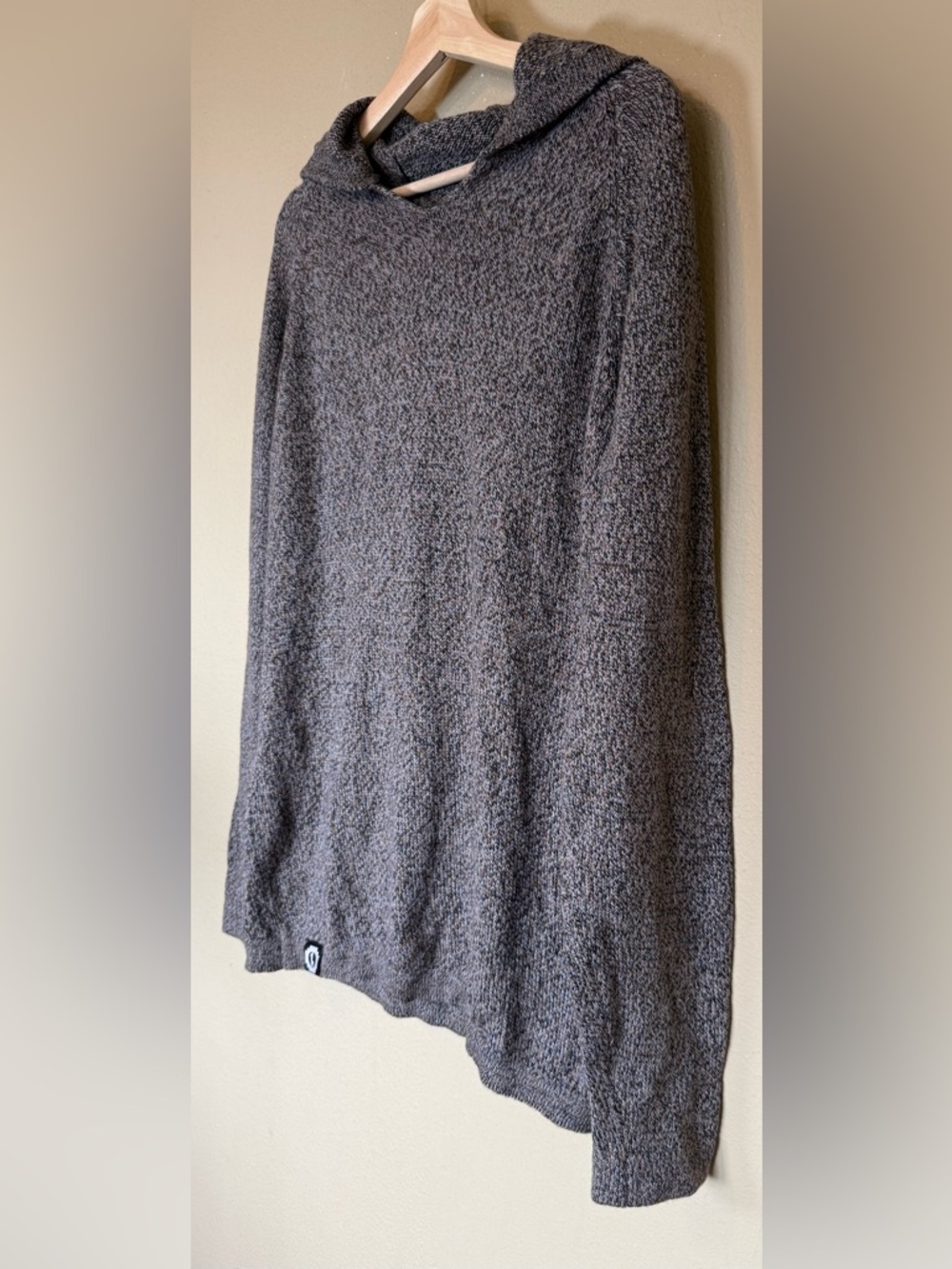 Paka Alpaca Handmade Hooded Hoodie Tunic Size Large Brown Tweed Granola Soft - Picture 3 of 7